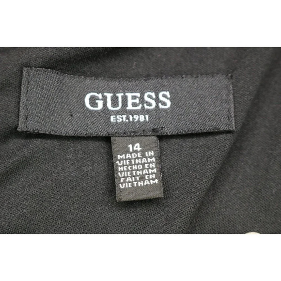 Guess Black Label Sheath Bodycon Dress-Black Lace-Size 14-Sleeveless-Lined - Picture 3 of 9